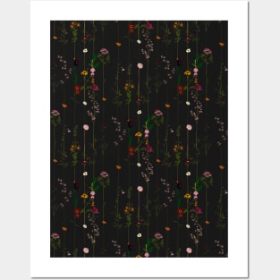 Floral wallroll - dark Posters and Art
